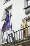 Golden Statue Of Henry Van De Velde In Weimar Stock Photo