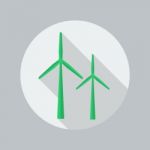 Eco Flat Icon. Wind Energy Stock Photo