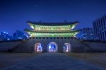 Gyeongbokgung Palace At Night In Seoul,korea Stock Photo