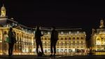 Miroir D'eau At Place De La Bourse In Bordeaux Stock Photo