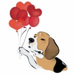 Beagle Dog With Balloons Stock Photo