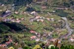 View Of A Winding Road Through The Madeira Landscape Stock Photo