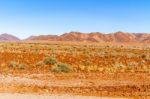 Desert Landscape In Namibia Stock Photo