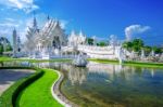 Chiang Rai, Thailand - Octuber 20 , 2016: Wat Rong Khun Temple (white Temple) In Chiang Rai, Thailand Stock Photo