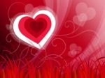Hearts Background Shows Nature Love Or Peaceful Landscape
 Stock Photo