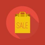 Business Flat Icon. Shopping Bag Stock Photo