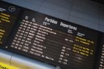 Airport Display Panel Stock Photo