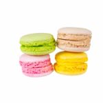 French Macarons Isolated On White Stock Photo