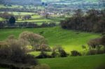 Scenic View Of The Undulating Countryside Of Somerset Stock Photo