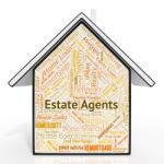 Estate Agents Represents House Realtors And Properties Stock Photo