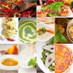 Healthy And Tasty Italian Food Collage Stock Photo