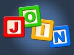 Join Kids Blocks Represents Sign Up And Youngster Stock Photo