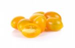 Cherry Tomatoes On A White Background Stock Photo