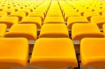 Colorful Seats In Stadium Stock Photo