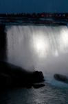 Beautiful Niagara Falls At Night Stock Photo