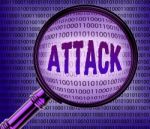 Cyber Attack Indicates Internet Assault 3d Rendering Stock Photo