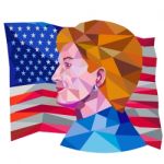 Hillary Clinton Us Flag Low Polygon Stock Photo