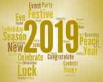 Twenty Nineteen Shows 2019 New Year Parties Stock Photo