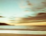 An Abstract Seascape With Blurred Panning Motion On Paper Backgr Stock Photo