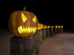 3d Pumpkin Heads Stock Photo