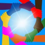 Holding Hands Indicates Unity Friends And Togetherness Stock Photo