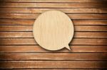 Wood Speech Bubble Stock Photo