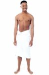 Young Man Wearing Towel Stock Photo