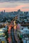 Bangkok Cityscape With Canal Stock Photo