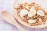 Homemade Granola Breakfast With Dried Fruit Stock Photo