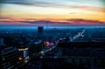 Early Morning View Over The Skyline In Warsaw Stock Photo