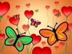 Heart Butterflies Represents Valentine Day And Butterfly Stock Photo