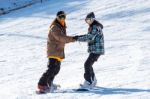 Deogyusan,korea - January 1: Skier Skiing On Deogyusan Ski Resort In Winter,south Korea On January 1, 2016 Stock Photo