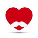  Love Heart With Mustache Stock Photo