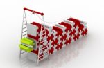 Ladder With Jigsaw Stock Photo