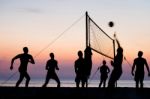 Beach Volleyball Stock Photo