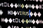 Random Computer Code With Word Virus Stock Photo