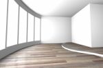 White Curve Space Empty Room Stock Photo