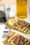 Grilled Vegetables On Bread Stock Photo