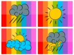 Weather Icon In Colorful Background Illustration Stock Photo