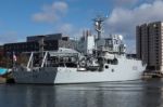 Cardiff Uk March 2014 - Hms Enterprises Docks At Cardiff Stock Photo