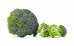 Fresh Broccoli Isolated On White Background Stock Photo