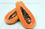 Fresh Tropical Papaya Fruit Isolated On A White Background Stock Photo