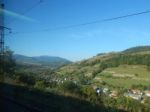 Mountain Panorama, Landscape And Buildings   Stock Photo