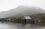 Boat Shed In Dove Lake, Tasmania  Stock Photo