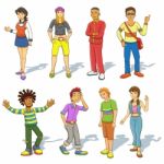 Group Of  People Cartoon Stock Photo