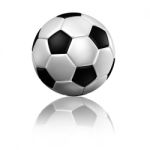 A Soccer Football With Reflection  Stock Photo