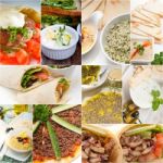 Arab Middle Eastern Food Collage Stock Photo