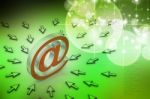 E-mail Sign With  Mouse Pointer Stock Photo