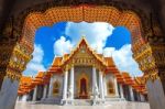 Marble Temple In Bangkok, Thailand Stock Photo