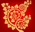 Bodhi Tree Asian Culture On A Red Background Stock Photo